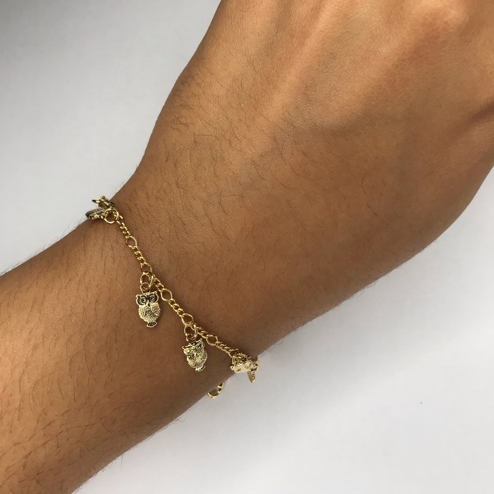 GF 18K gold Small owl bracelet